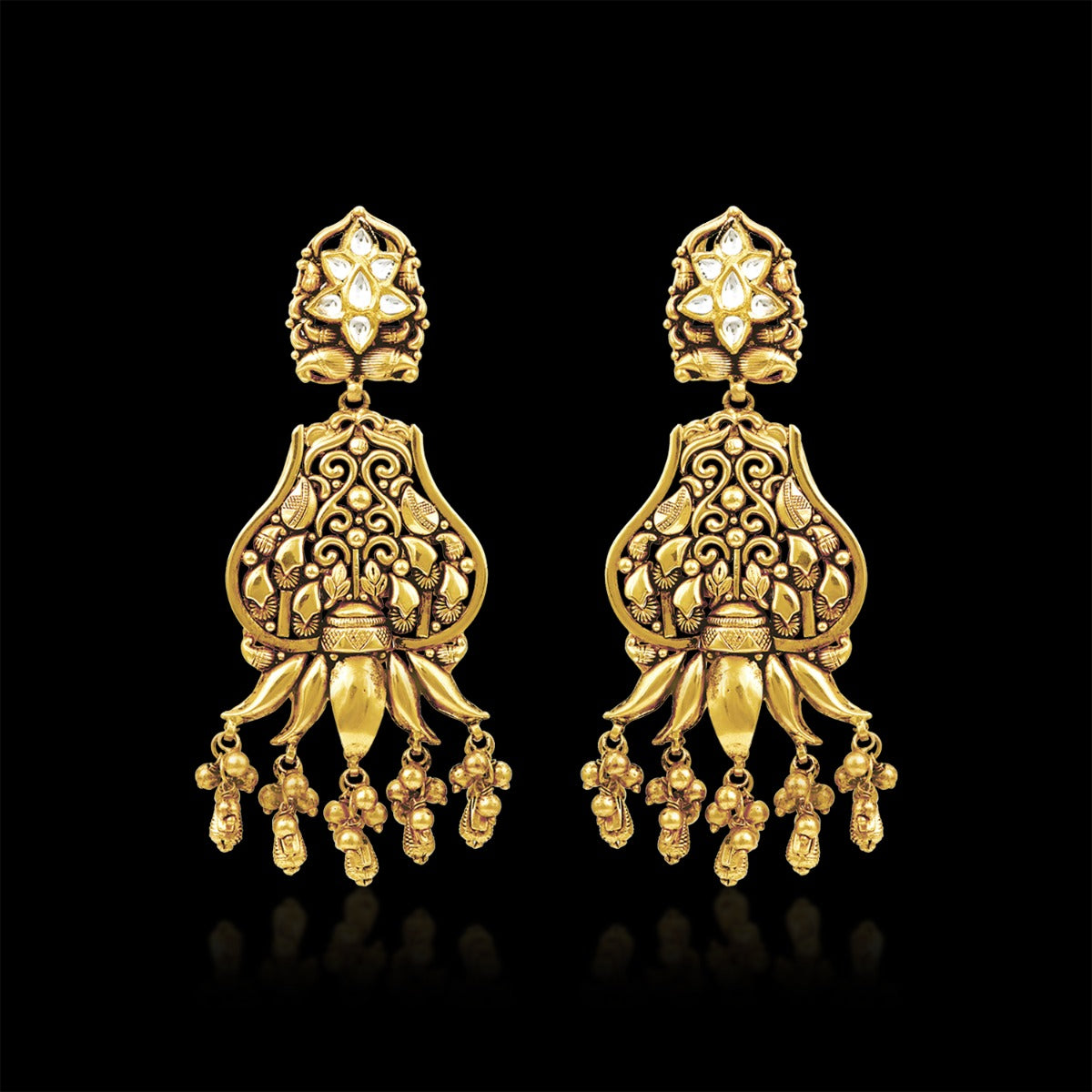 Glory Mesh Gold Earrings