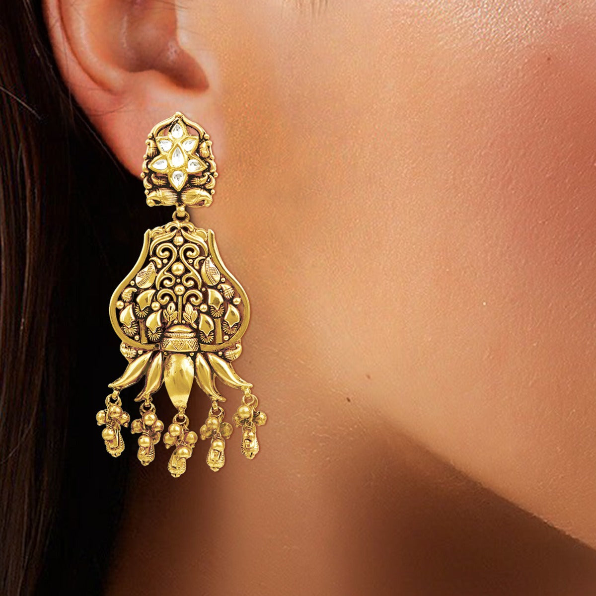 Glory Mesh Gold Earrings