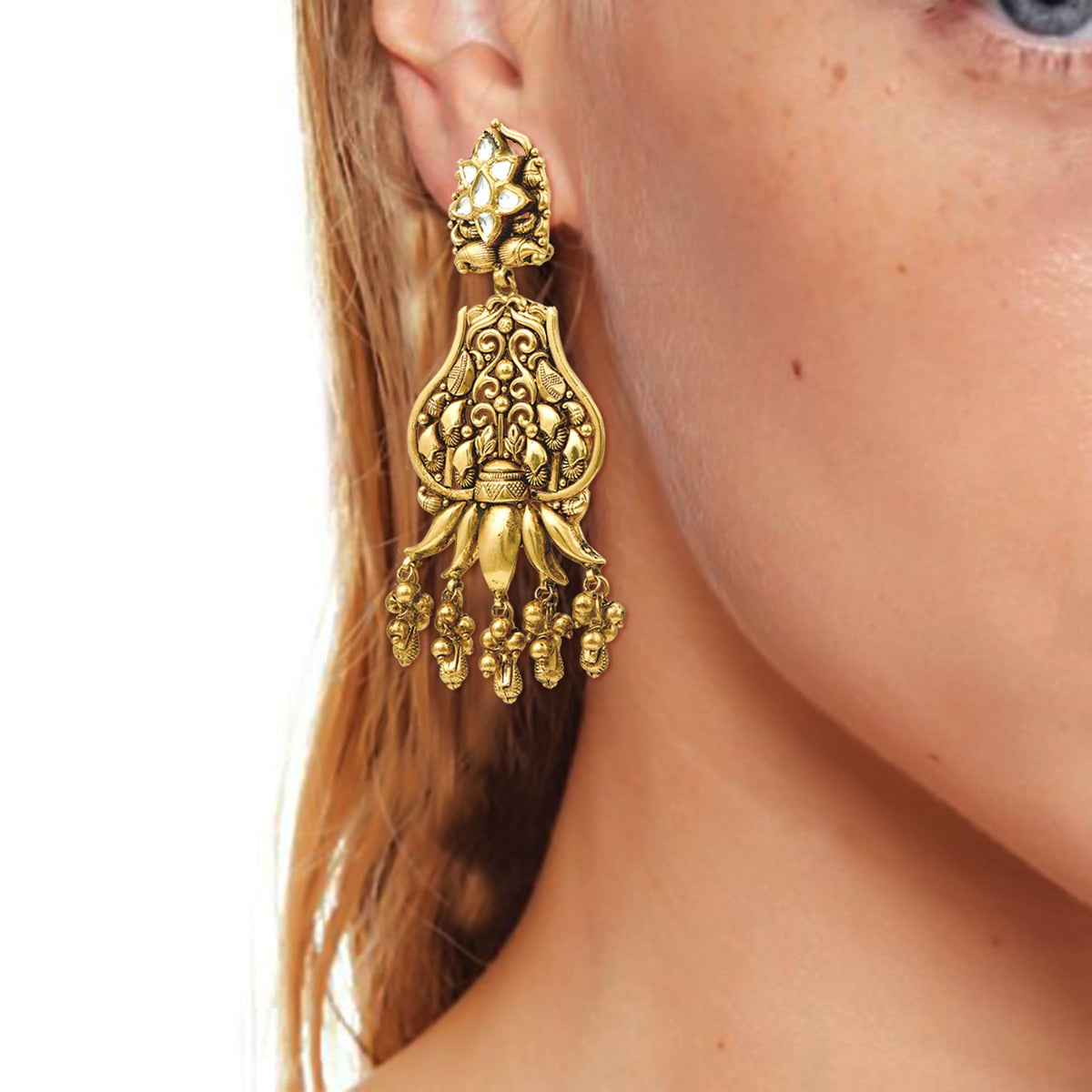 Glory Mesh Gold Earrings