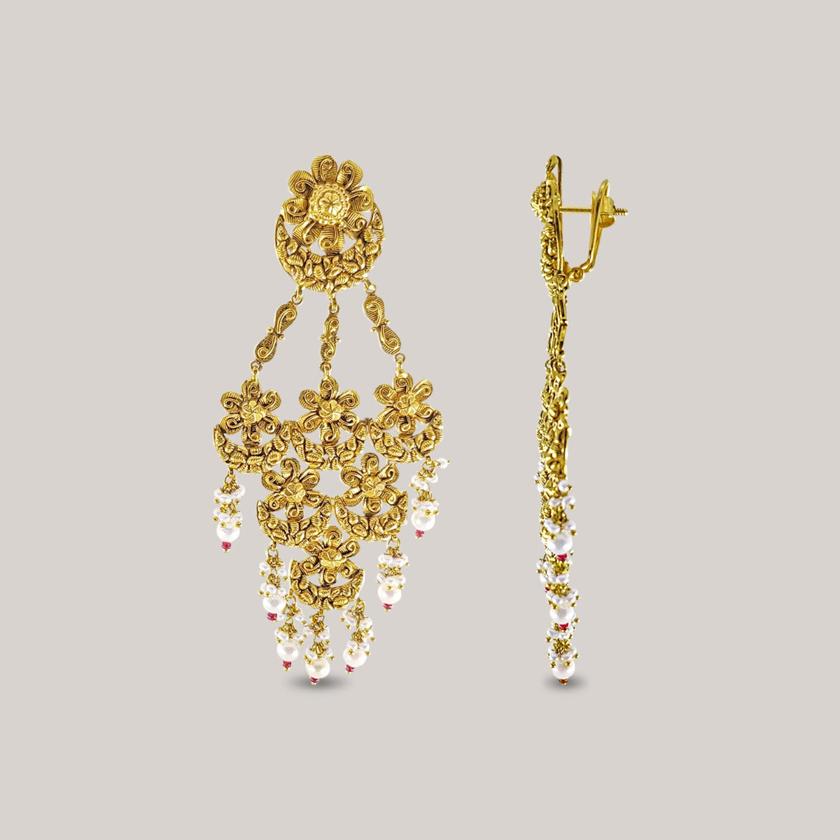 Archaic Rainy Gold Earrings