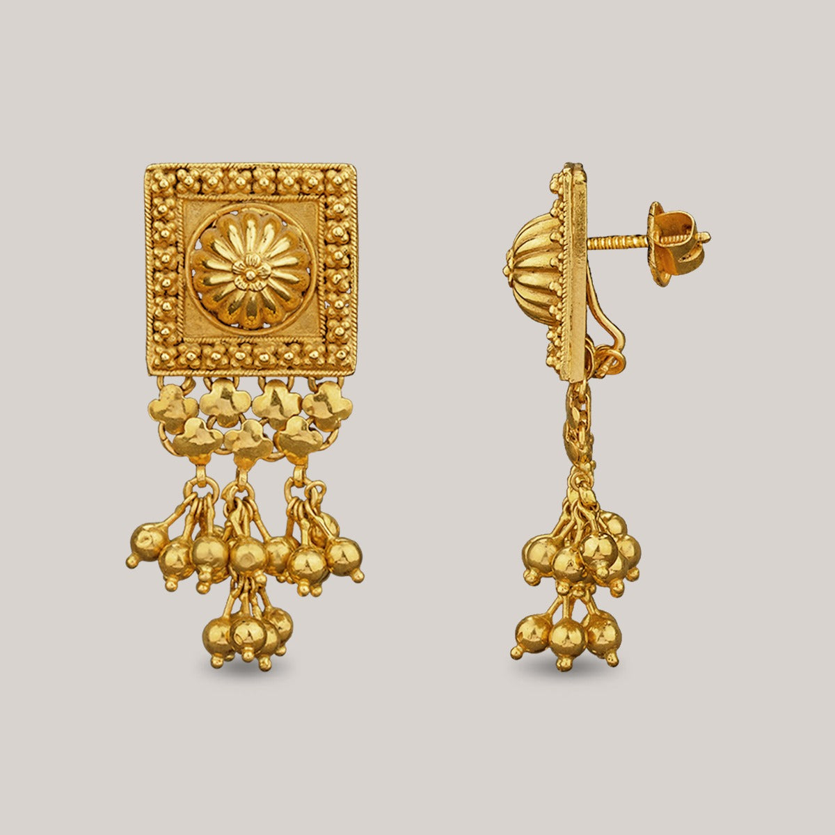 Square Plank Gold Earrings