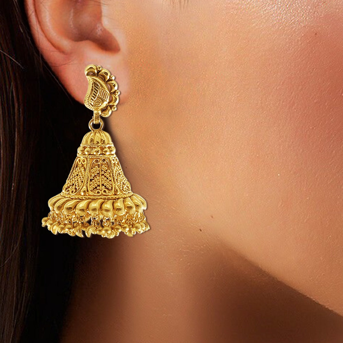 Half Arch Gold Jhumka