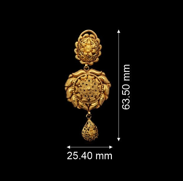 Oval Round Gold Earrings