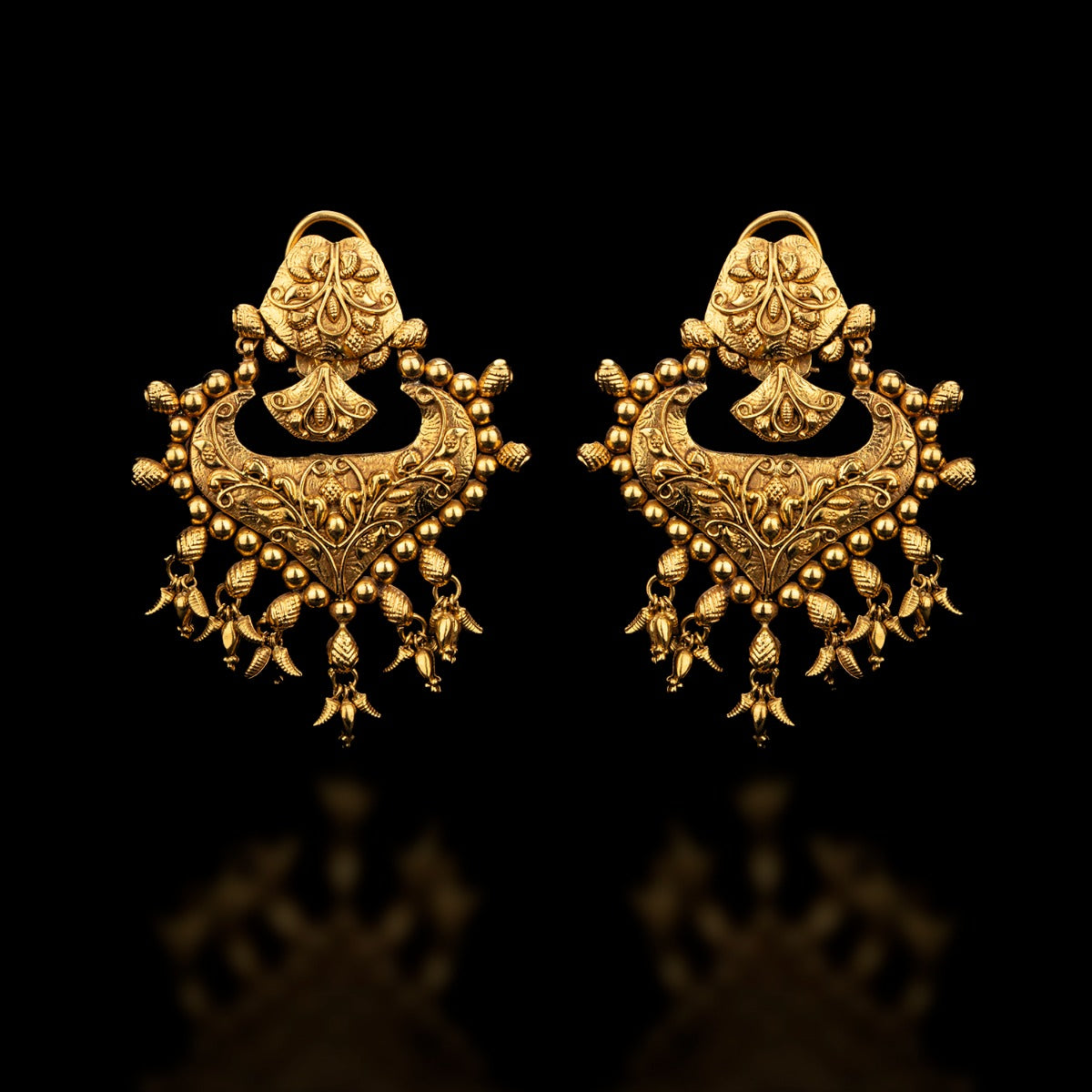 Temple Deity Gold Earrings