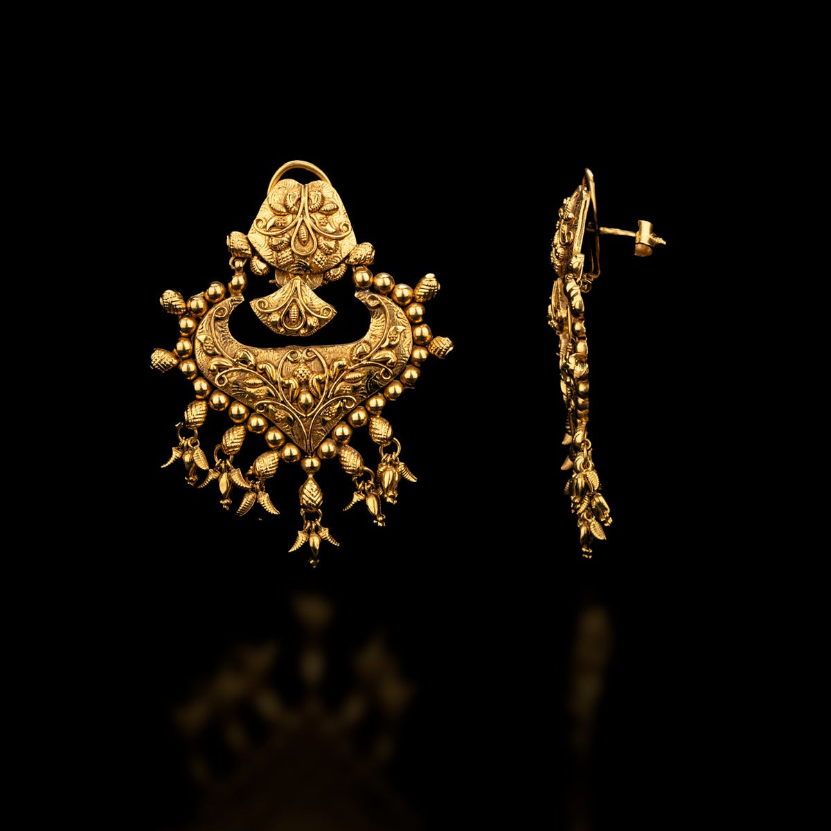 Temple Deity Gold Earrings