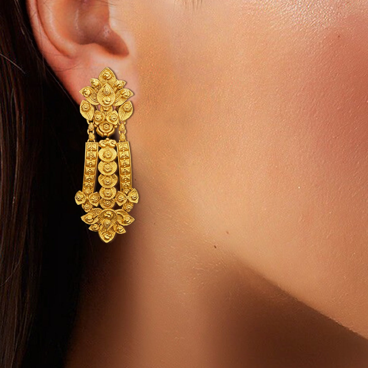 Banded Gold Earrings