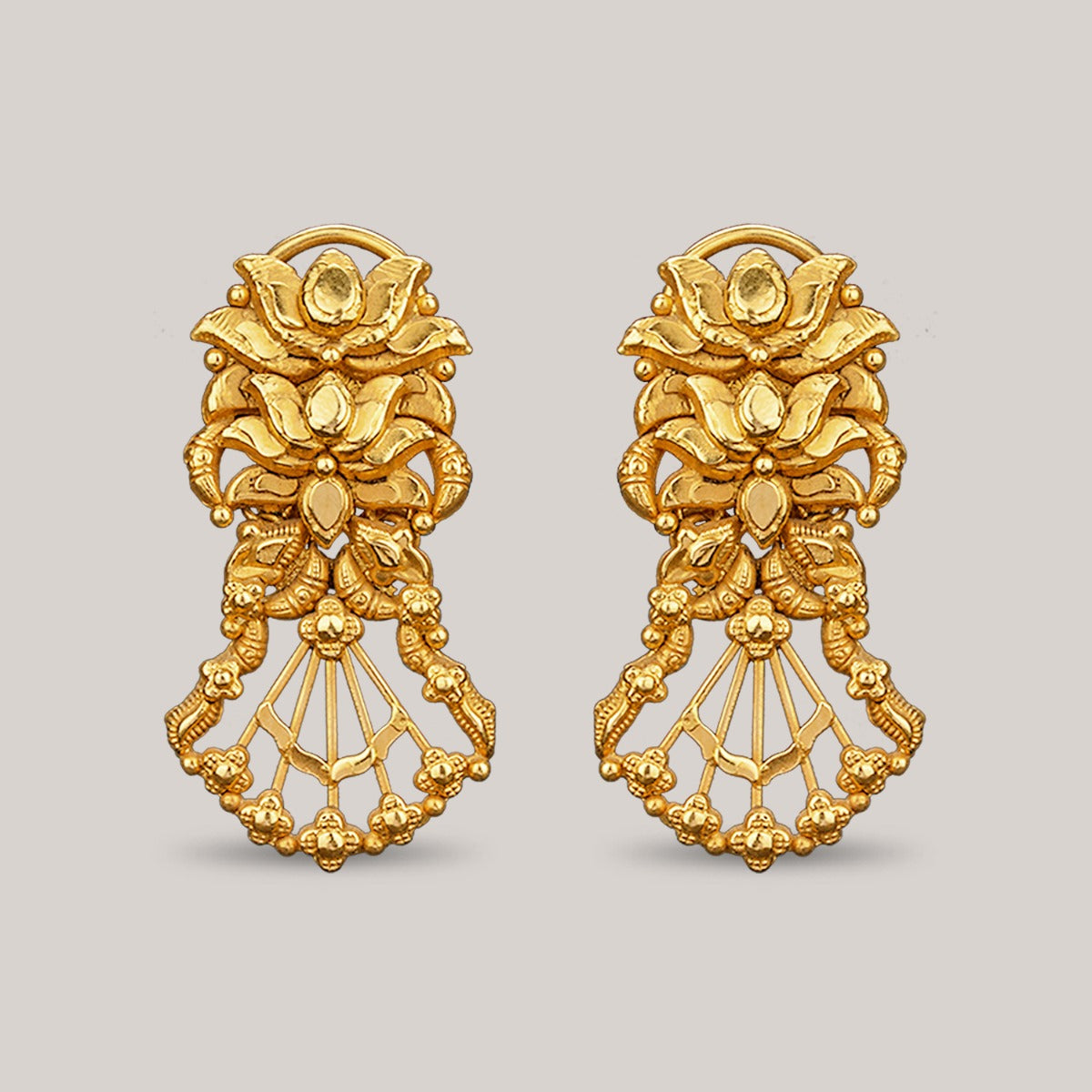 Lotus Bloom Gold Earrings