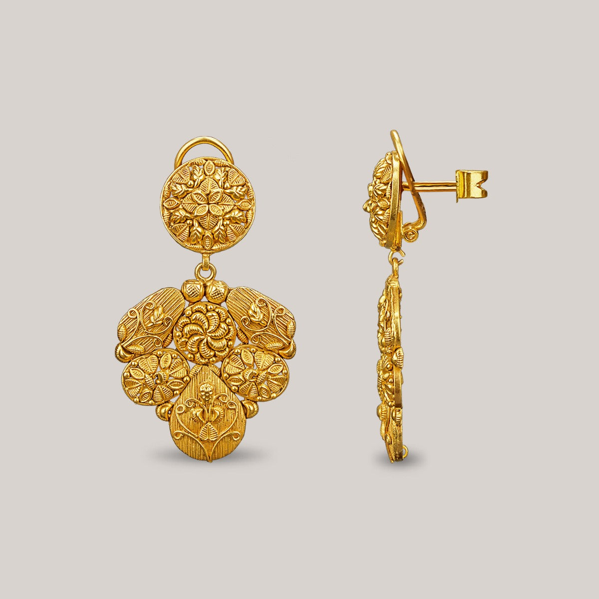 Bushy Branches Gold Danglers