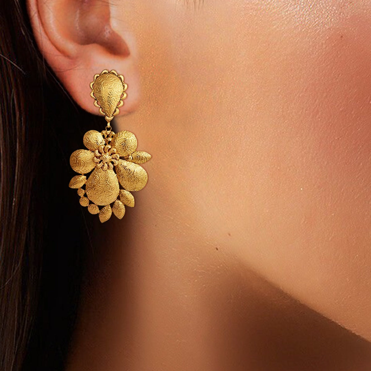 Textured Gold Earrings