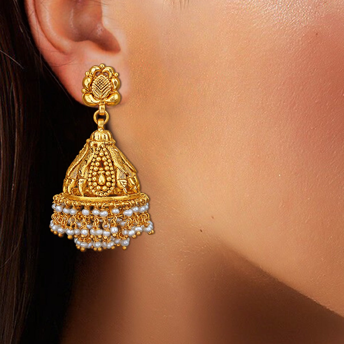 Tiny Intricate Motifs Jhumka