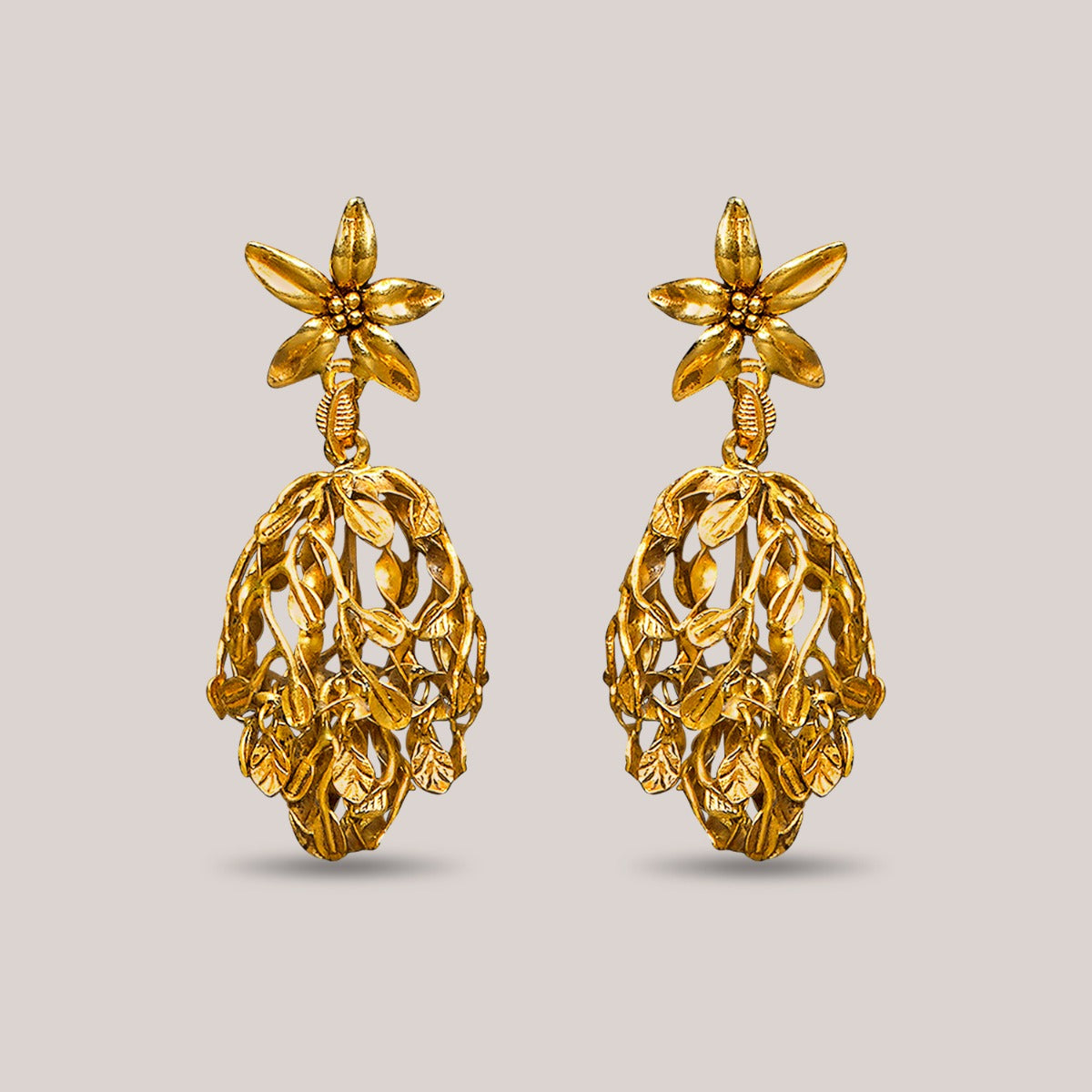 Floral Gold Jhumka