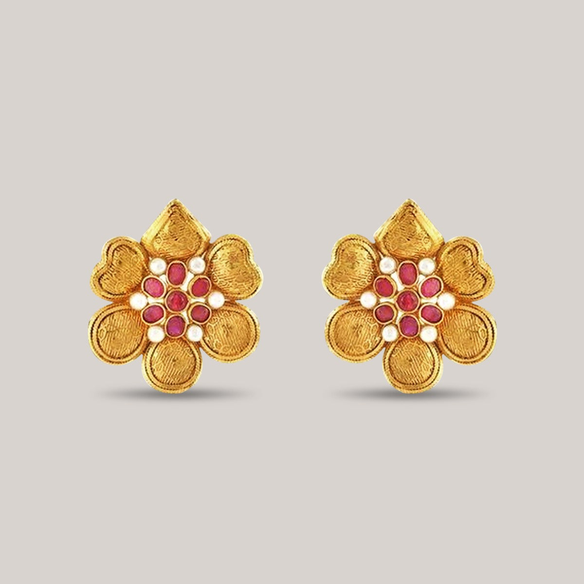 Esta Floral Gold Earrings