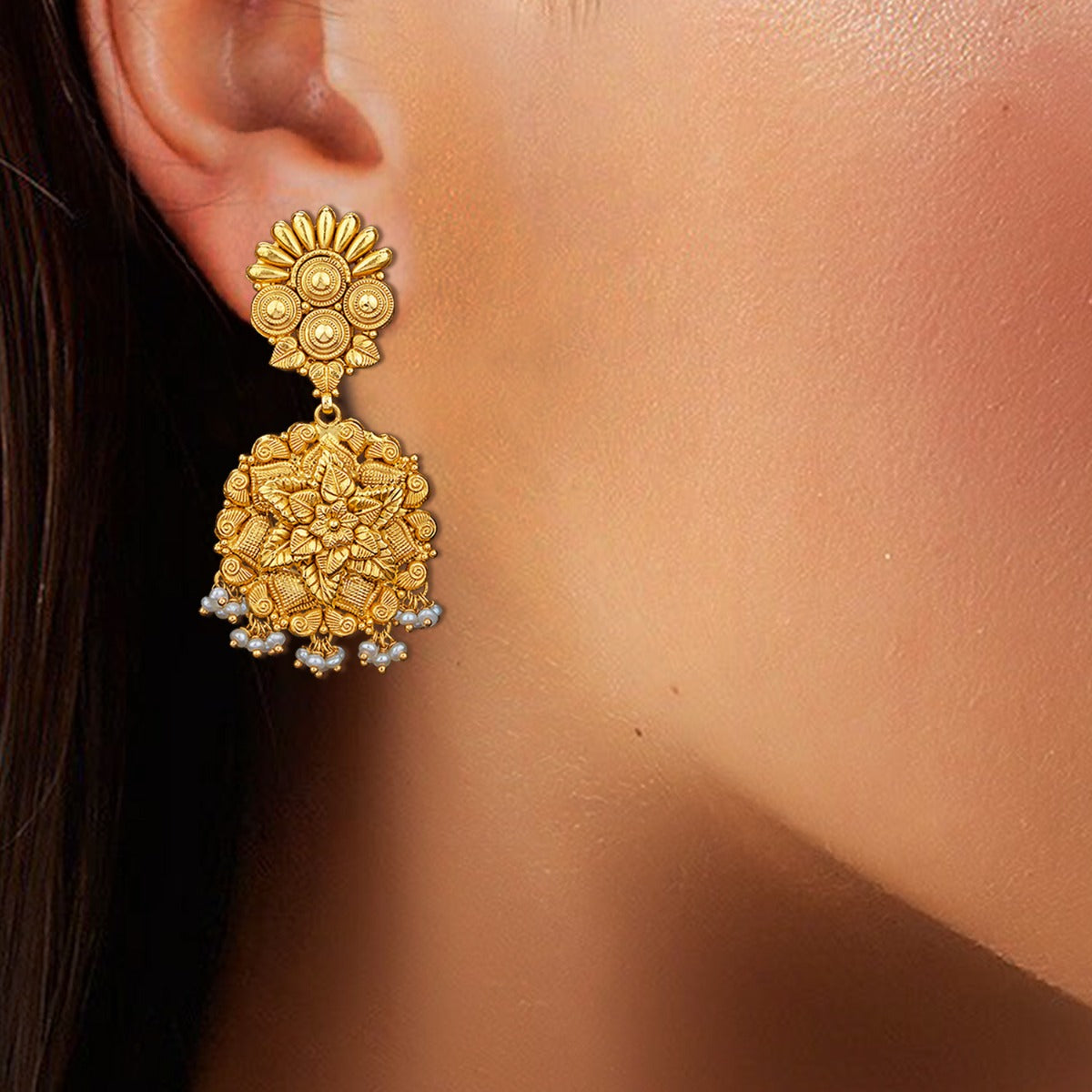 Rose Mist Gold Earrings