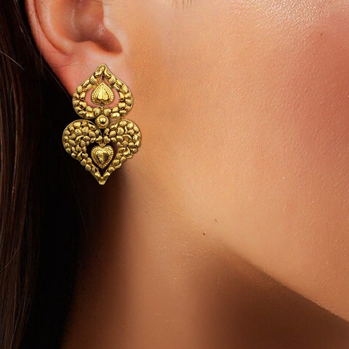 Temple Petal Gold Earrings