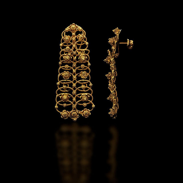 Mish Mash Long Gold Earrings