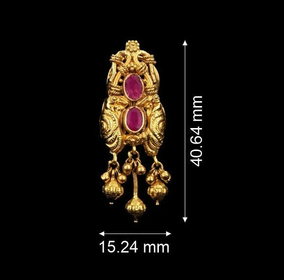 Pink Abstract Gold Earrings