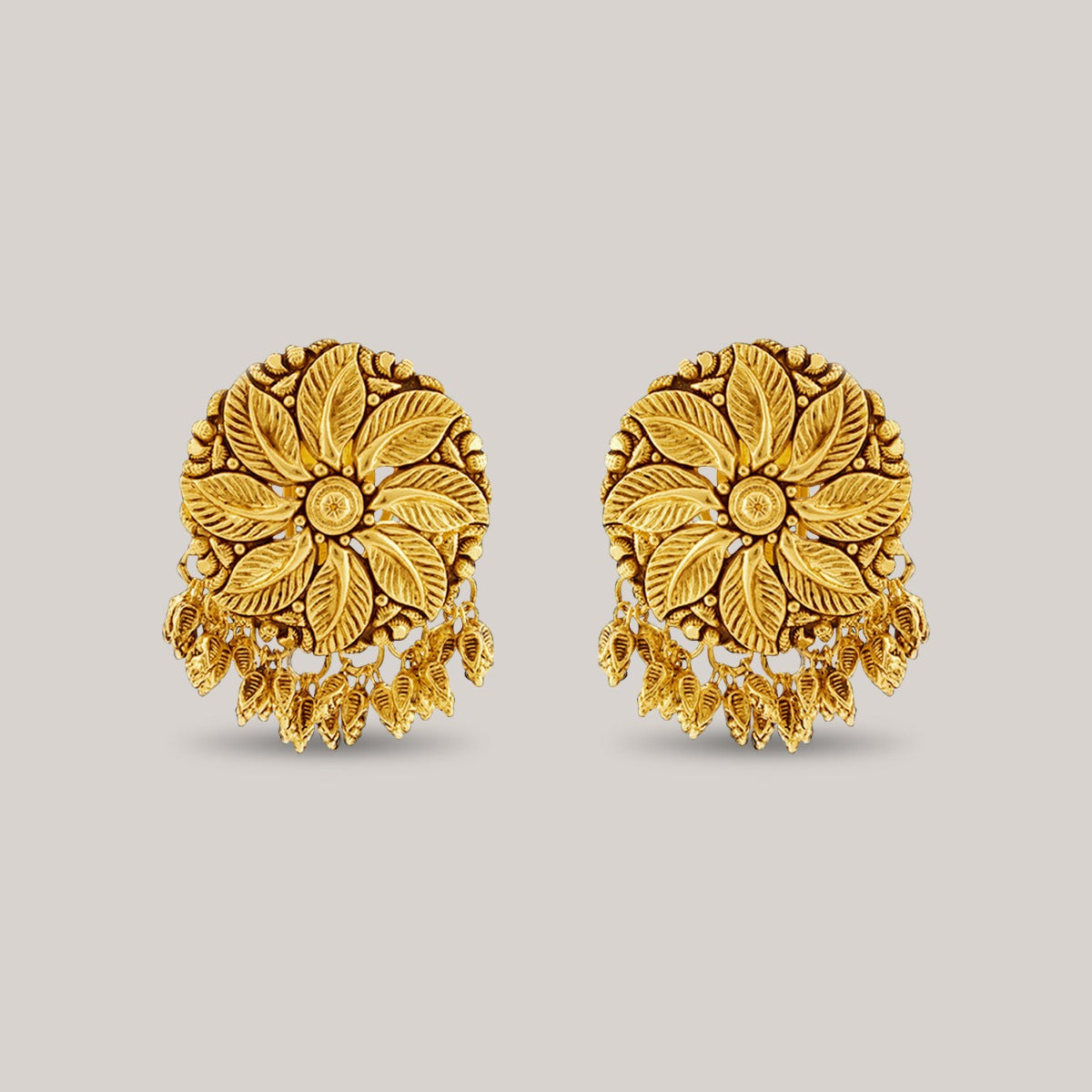 Elegant Fiore Gold Earrings