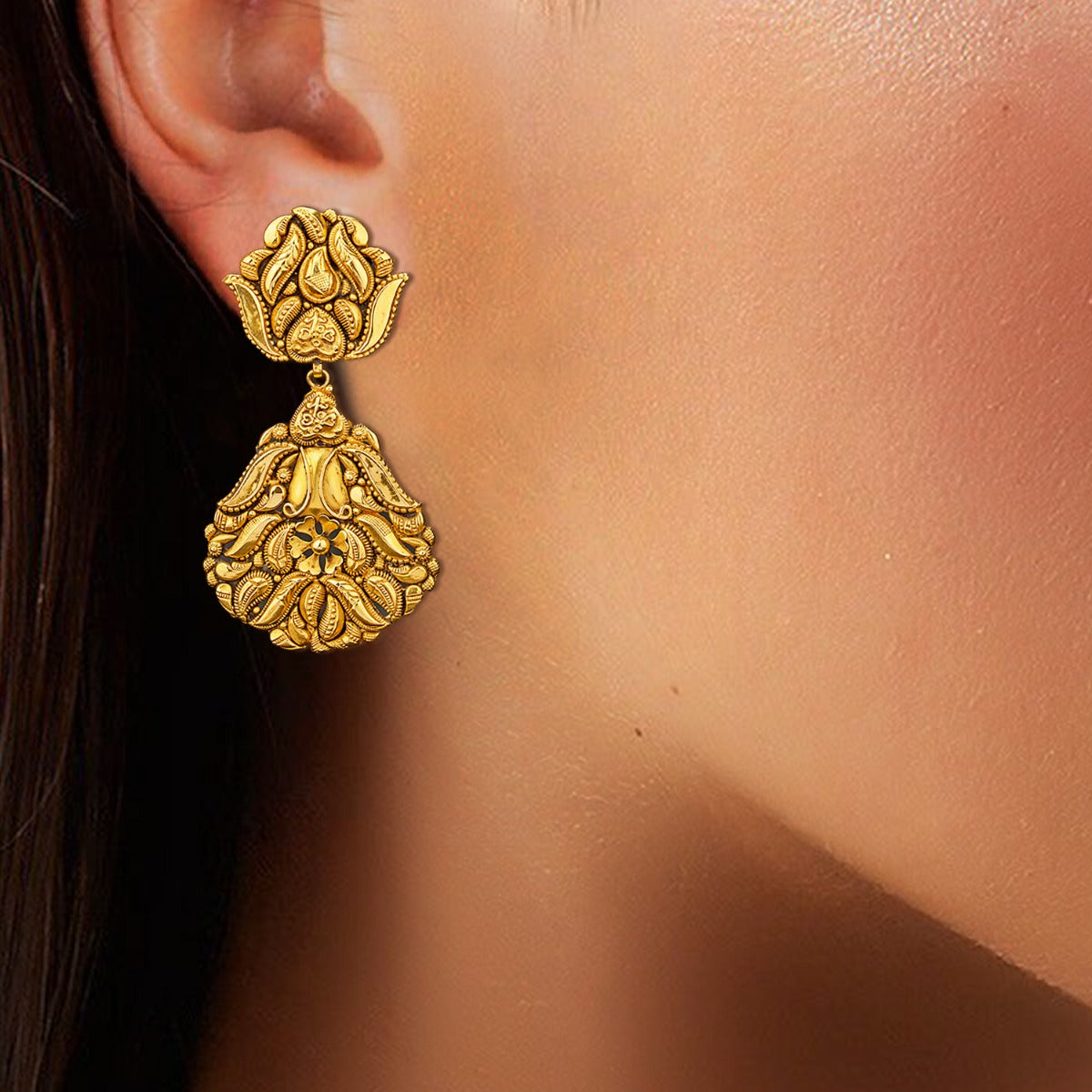 Fallen Leaves Gold Earrings