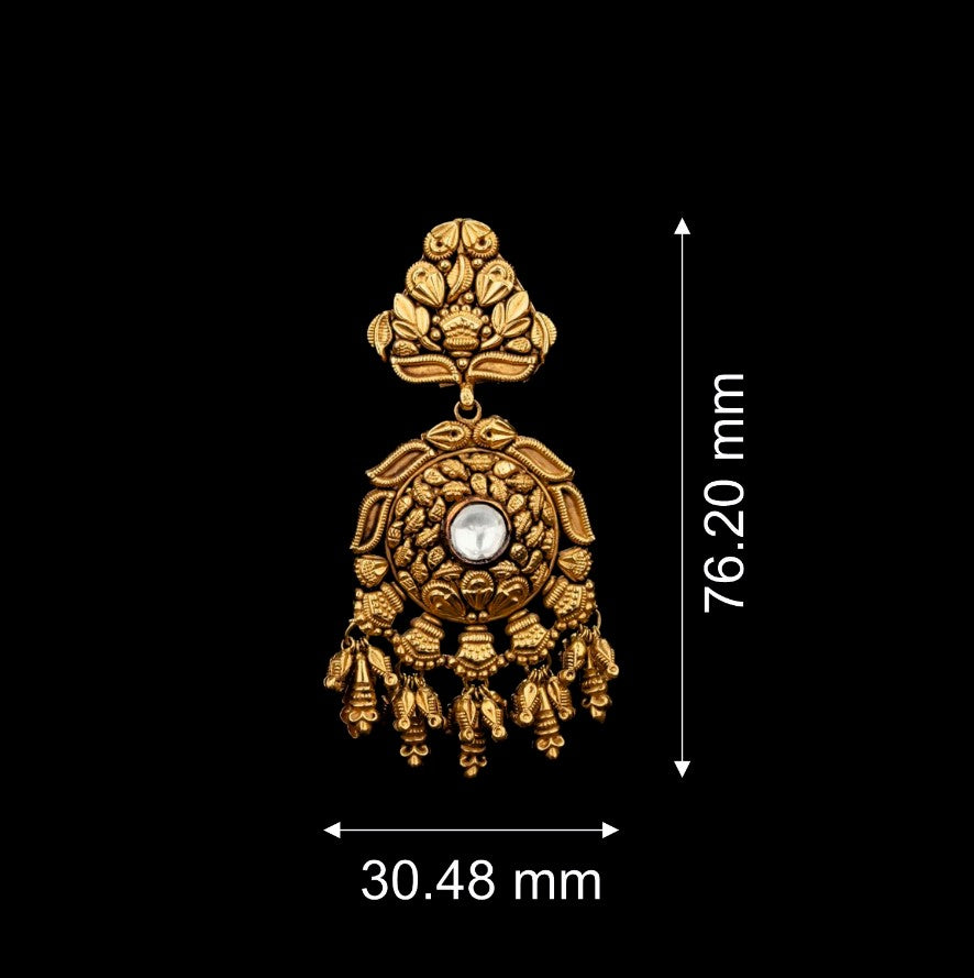Classic Leaves Motif Gold Earrings