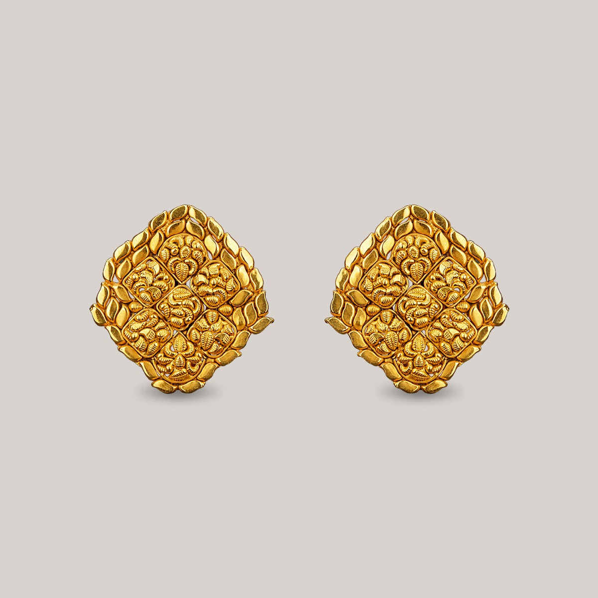 Upright Tulip Gold Earrings