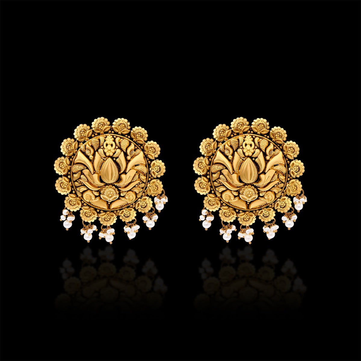 Blazing Bloom Gold Earrings