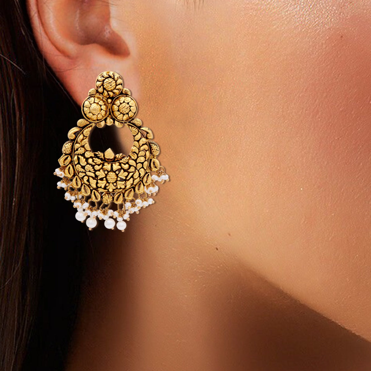 Jhumka Style Gold Choker Set