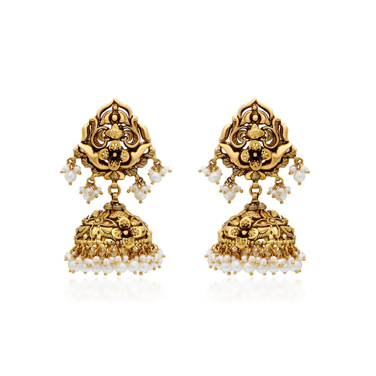 Gilded Bloom Gold Jhumka