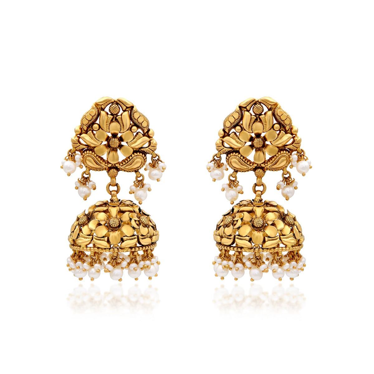 Timeless Floral Gold Jhumka