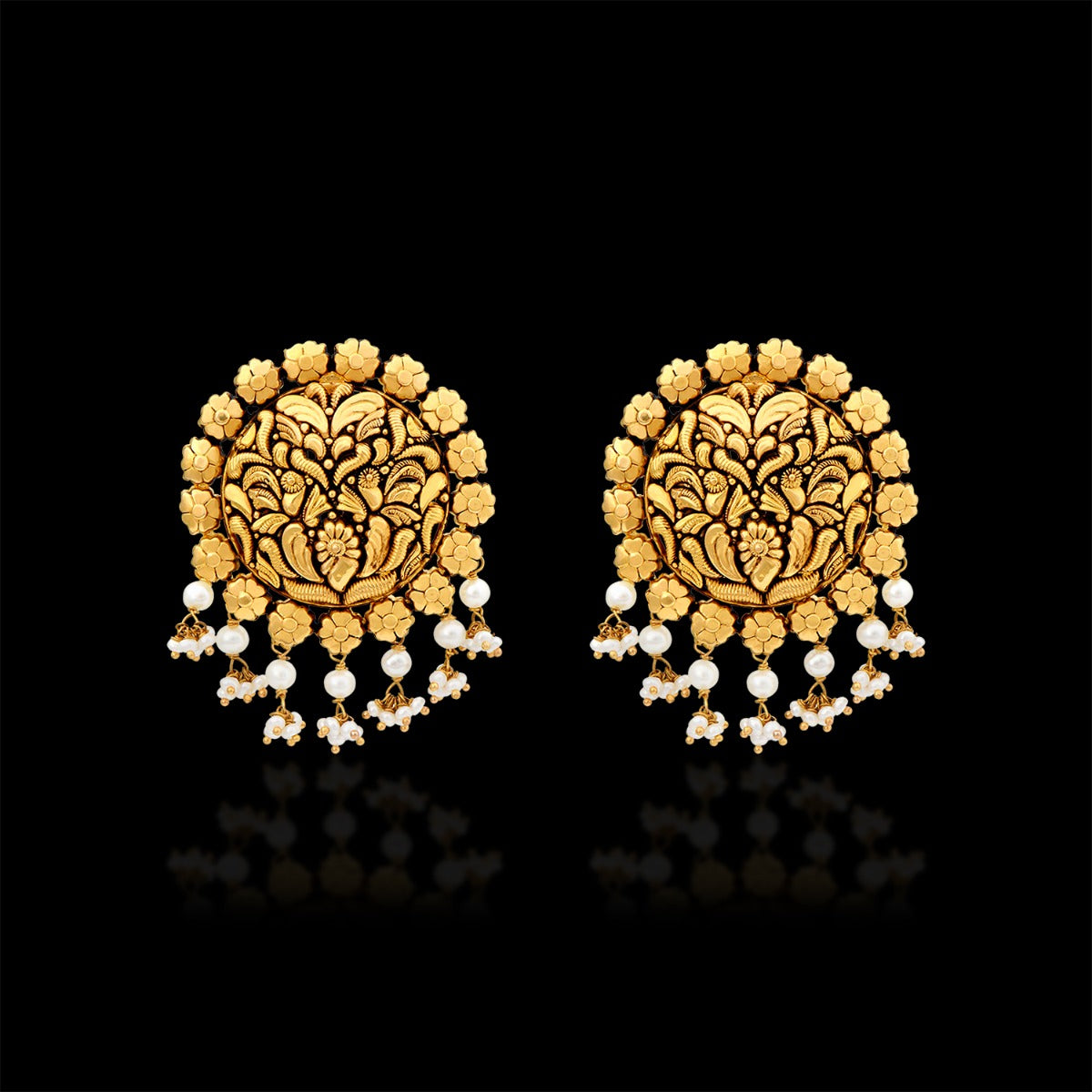 Glorious Petals Gold Earrings