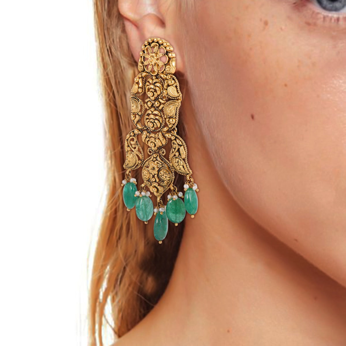 Ornate Majesty Gold Earrings