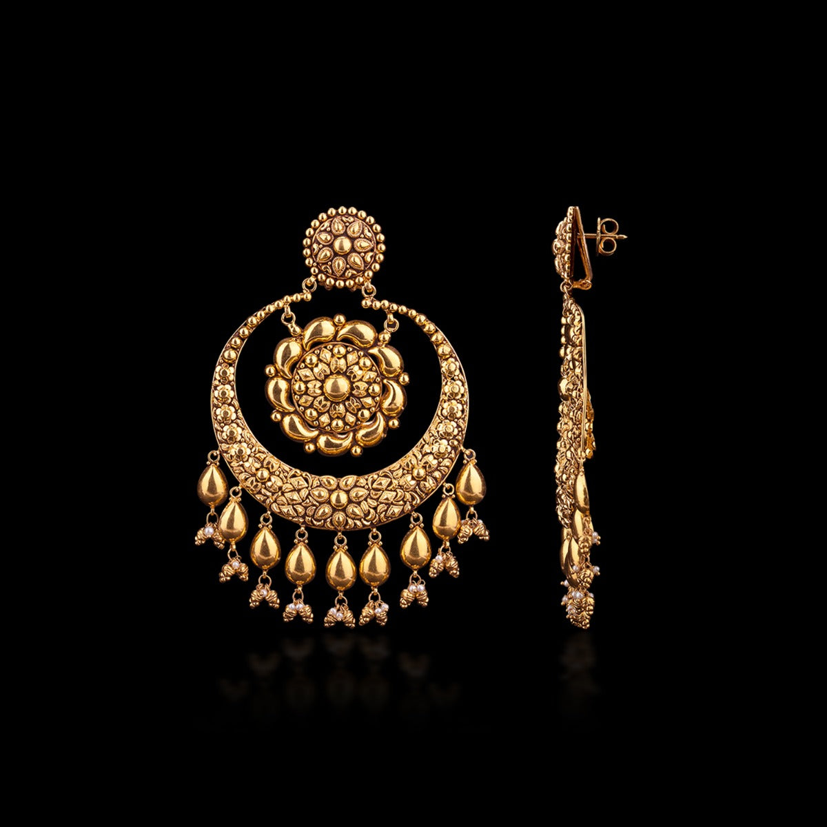 Peony Gold Chandbali