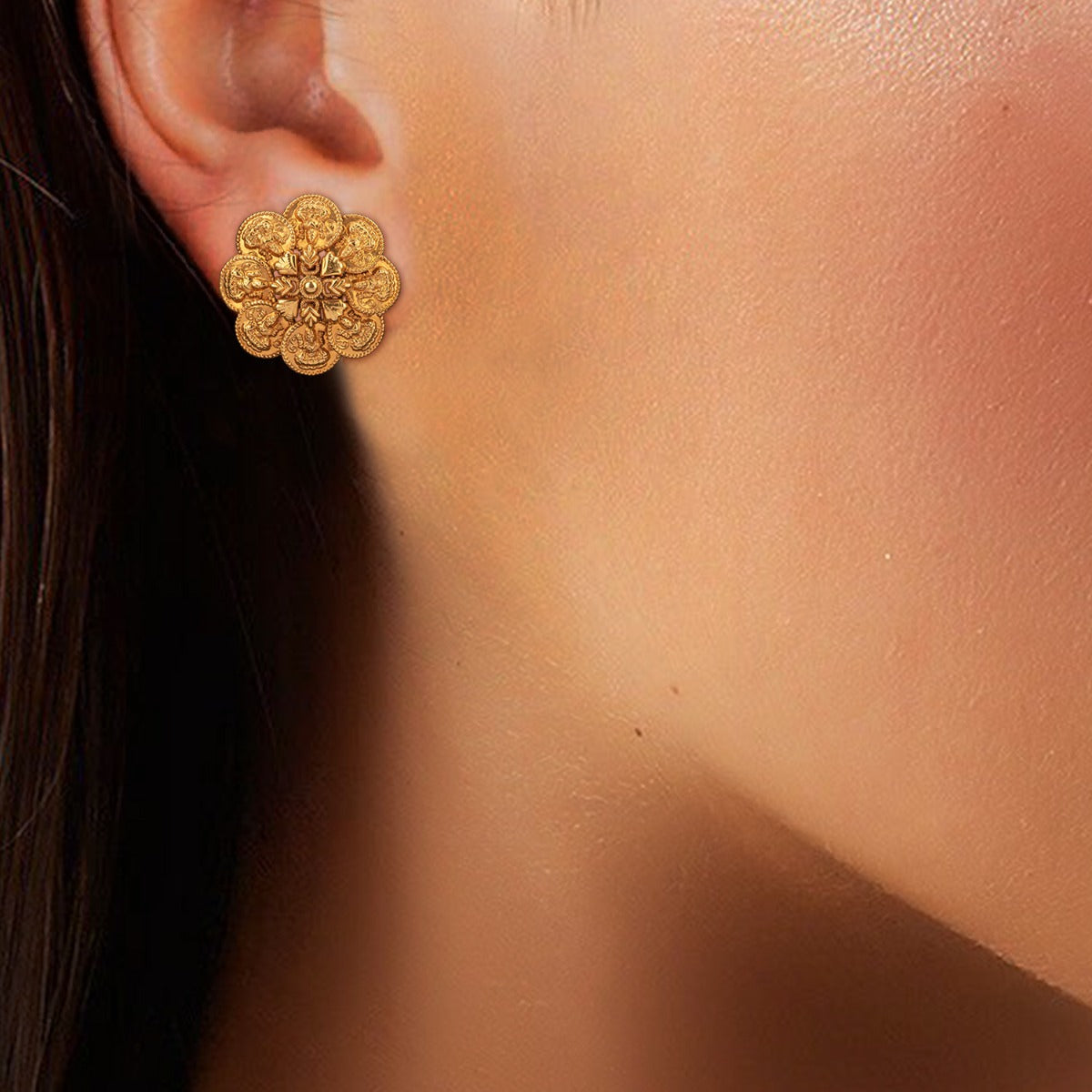 Coined Round Earrings