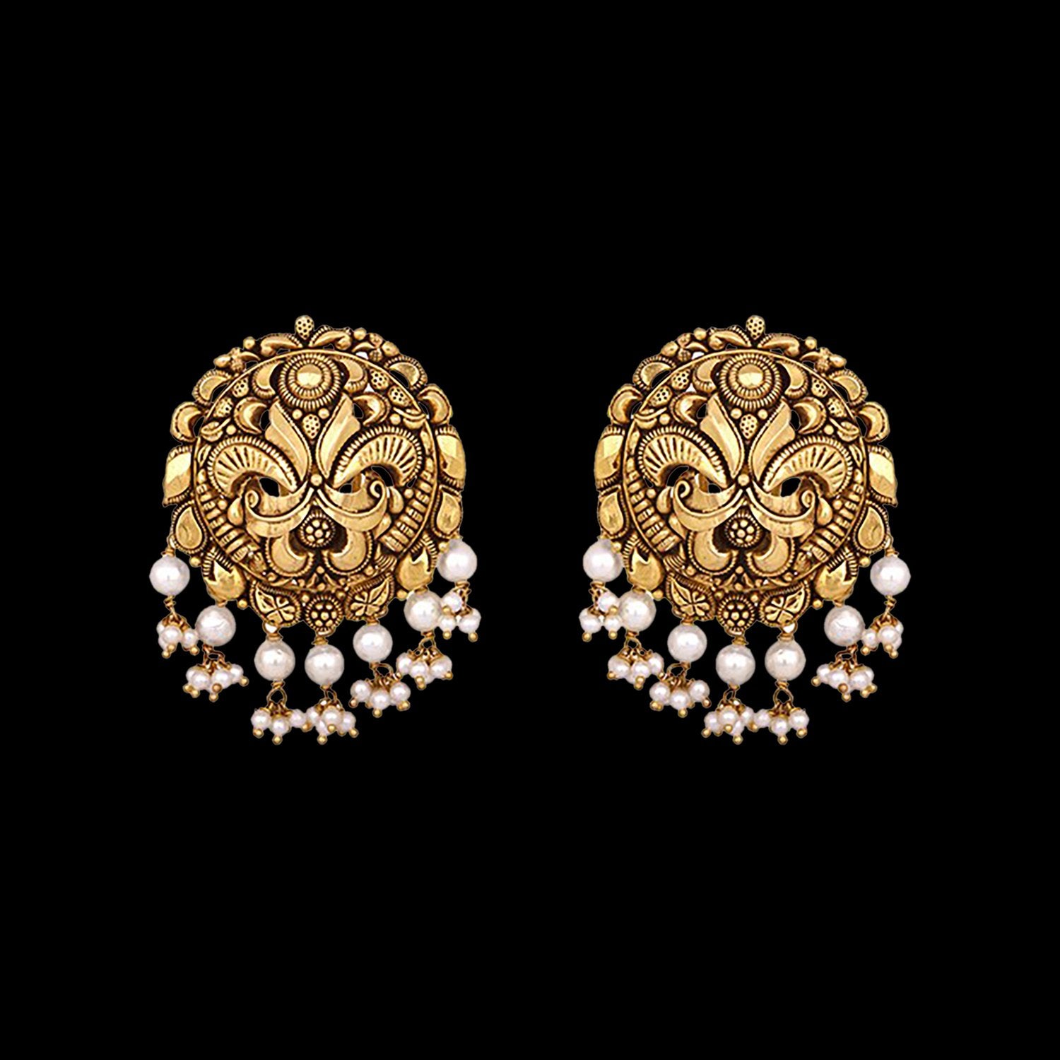 Crescent Petal Glow Gold Earrings