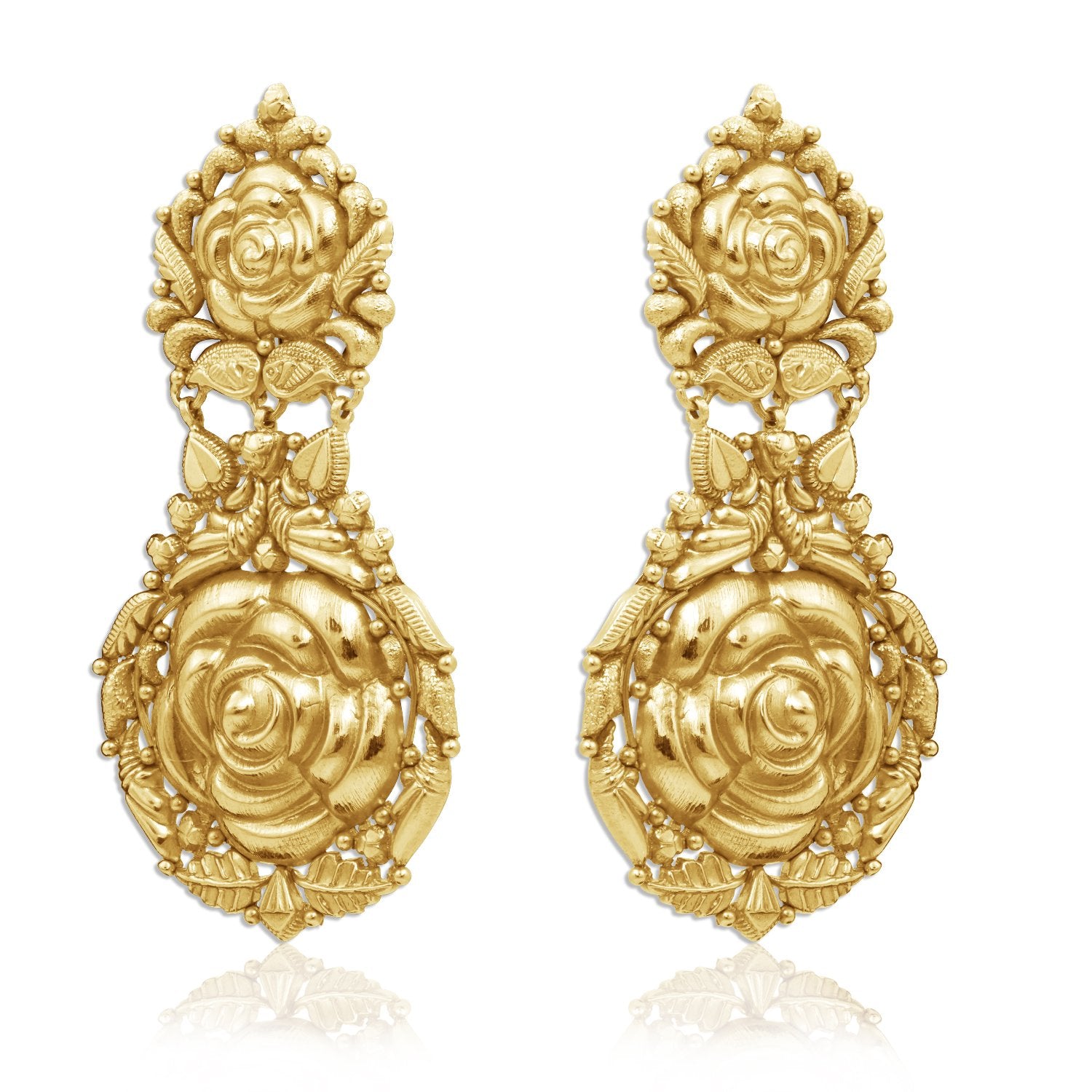 Blooming Rose Gold Earrings
