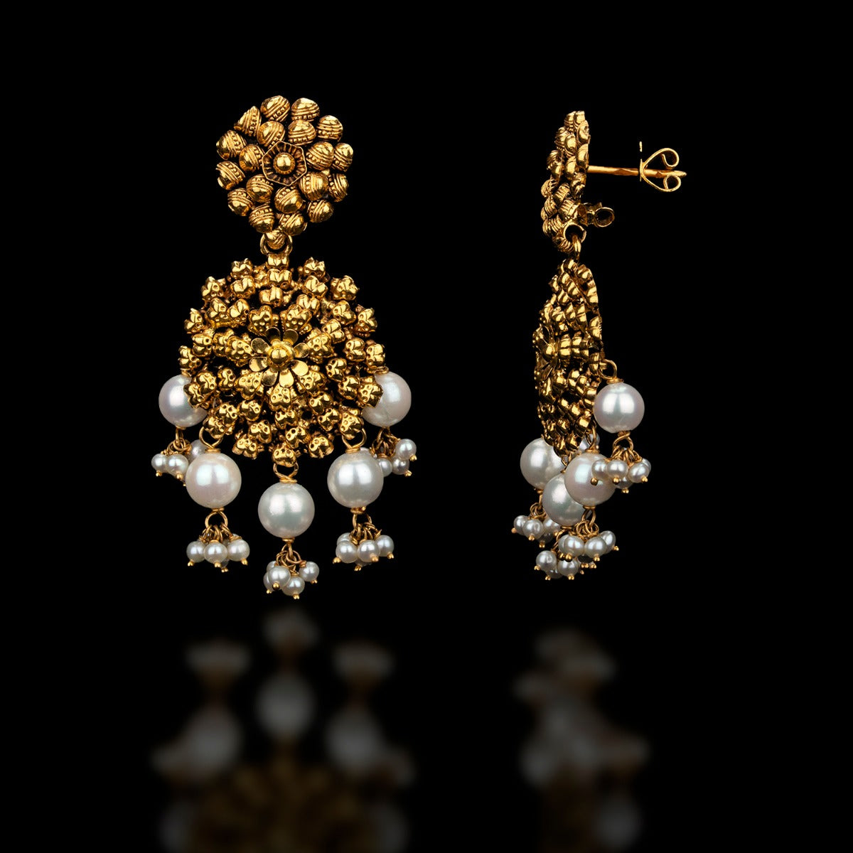 Bushy Gold Earrings