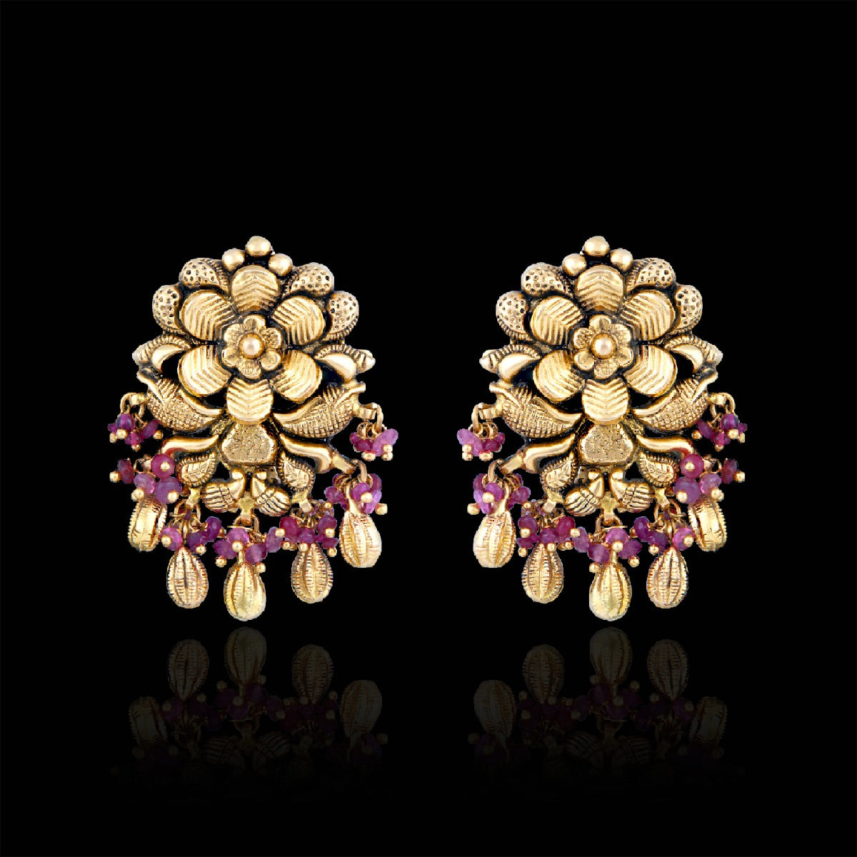 Nature’s Gilded Grace Gold Earrings