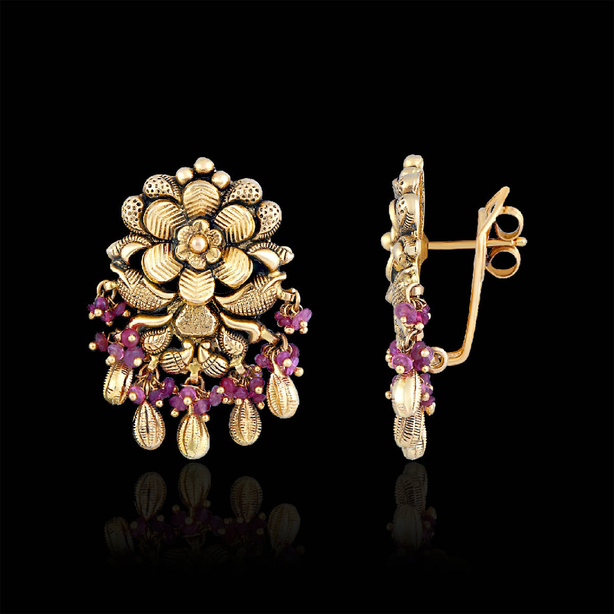 Nature’s Gilded Grace Gold Earrings