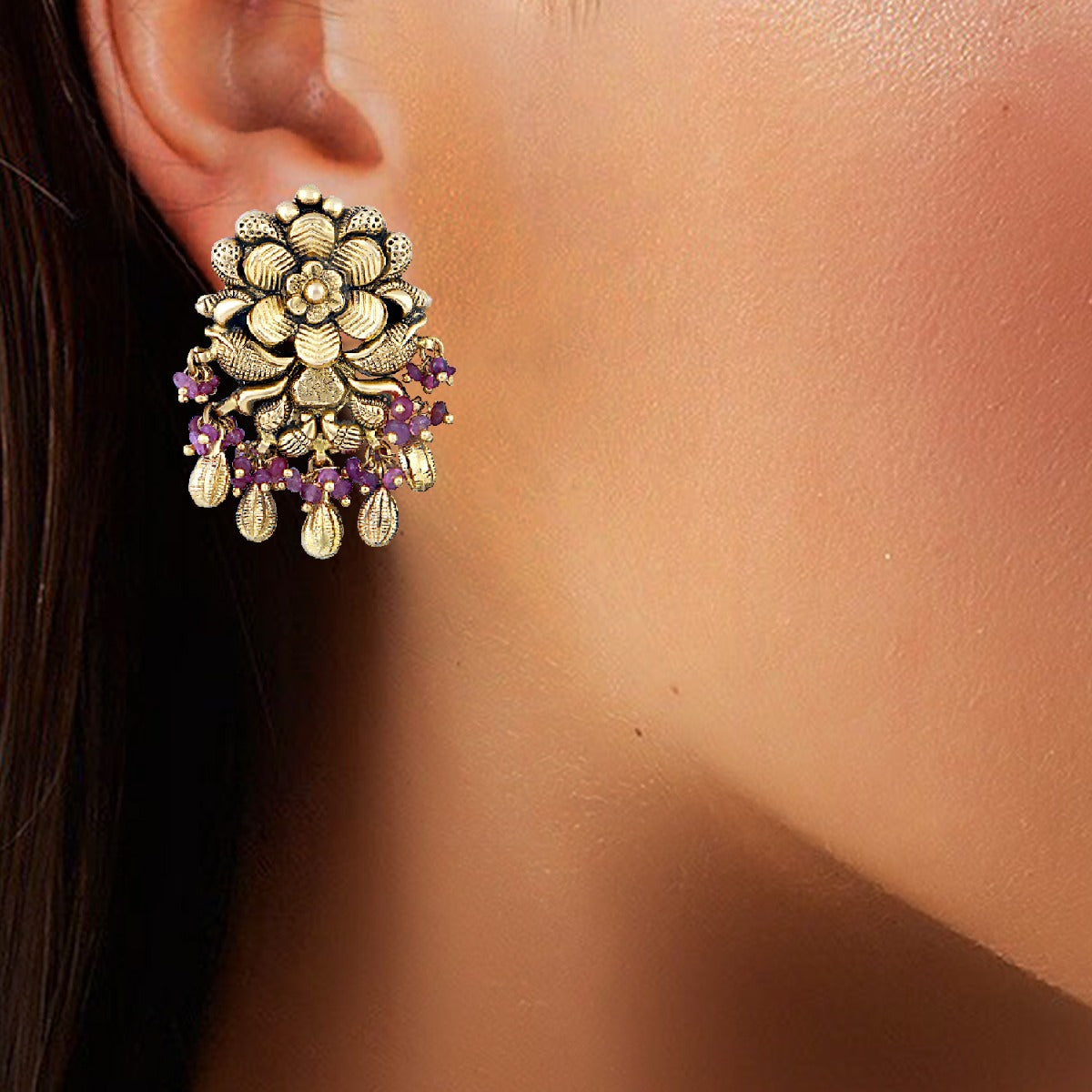 Nature’s Gilded Grace Gold Earrings