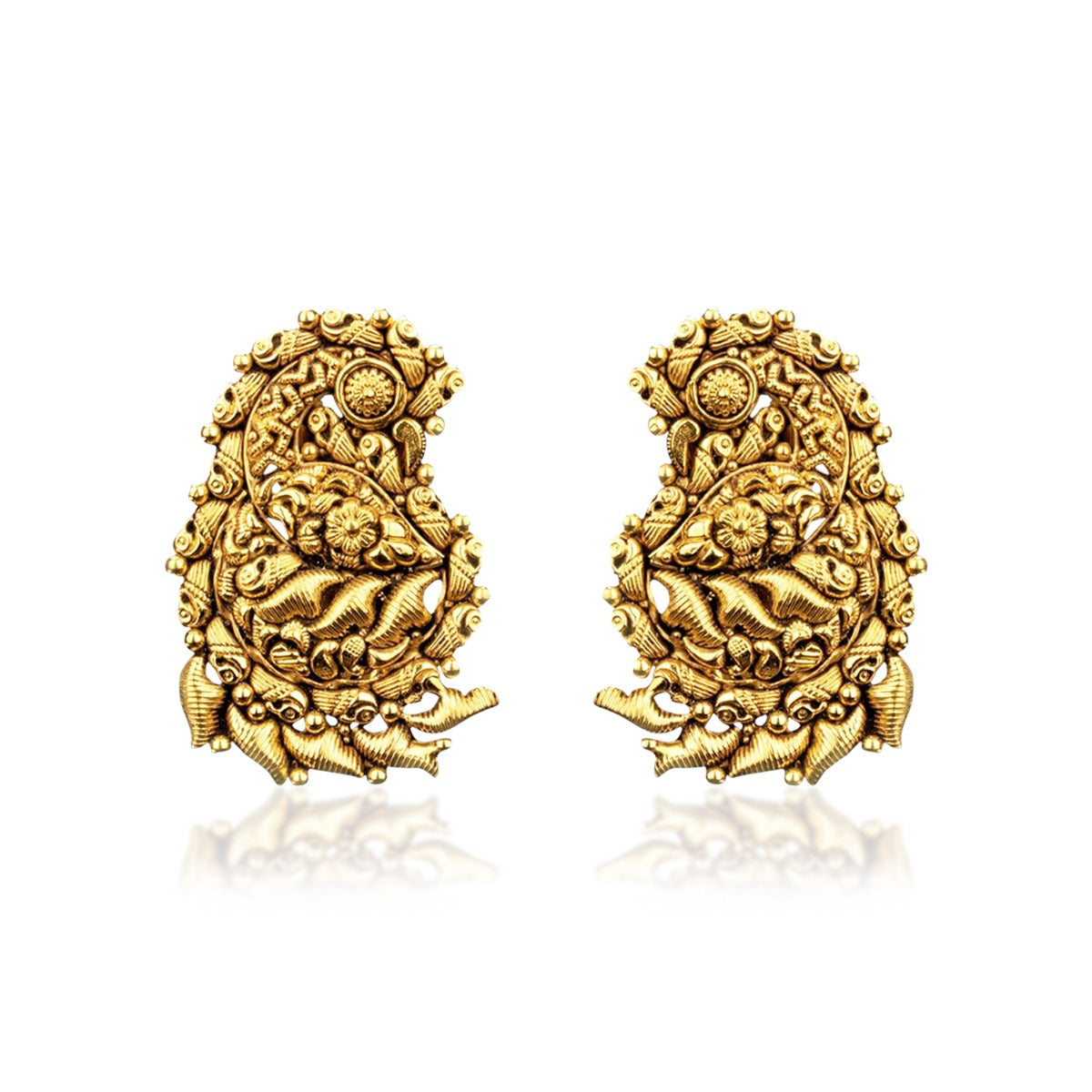 Spiral Motif Gold Earrings
