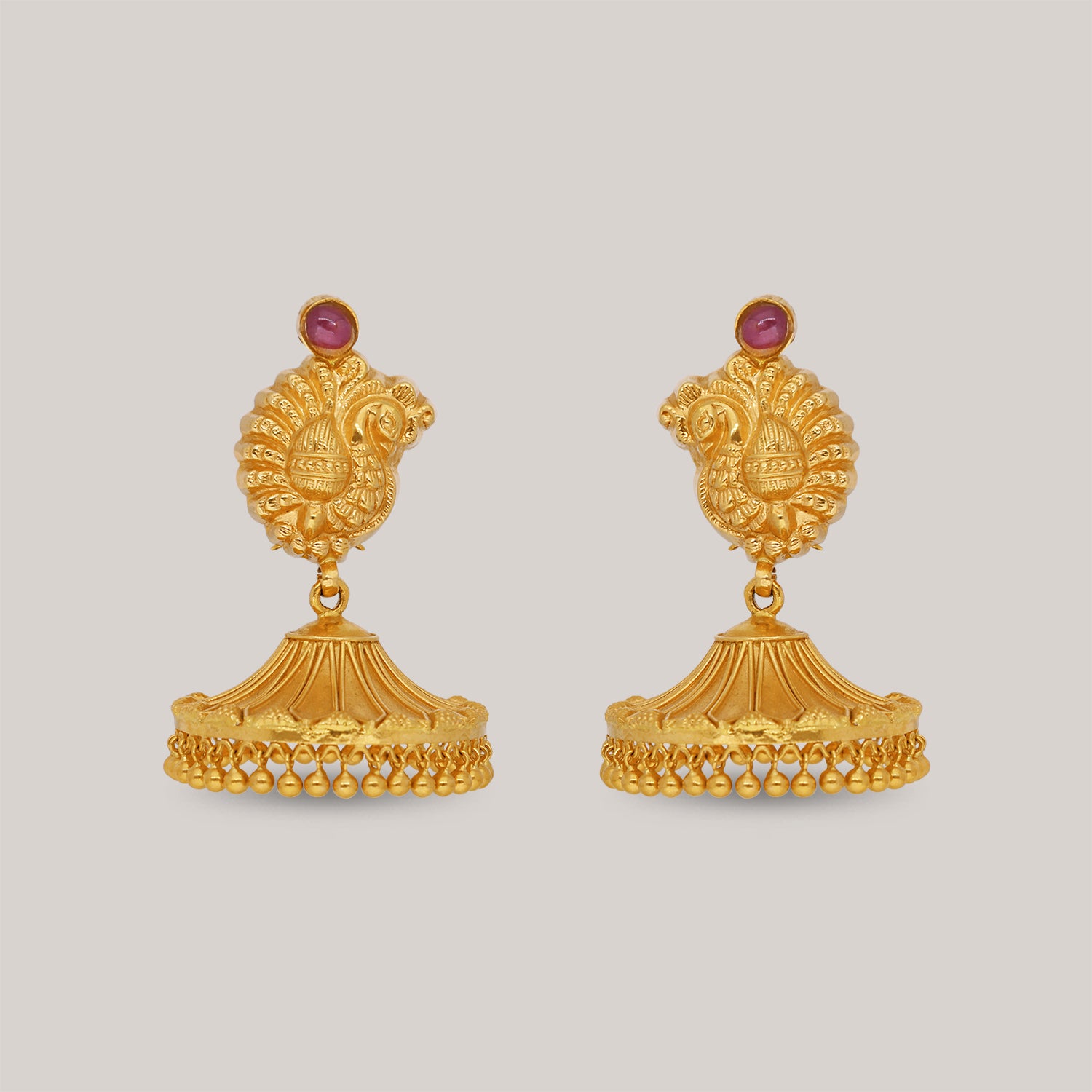 Saachi Tradition Peacock Gold Earrings