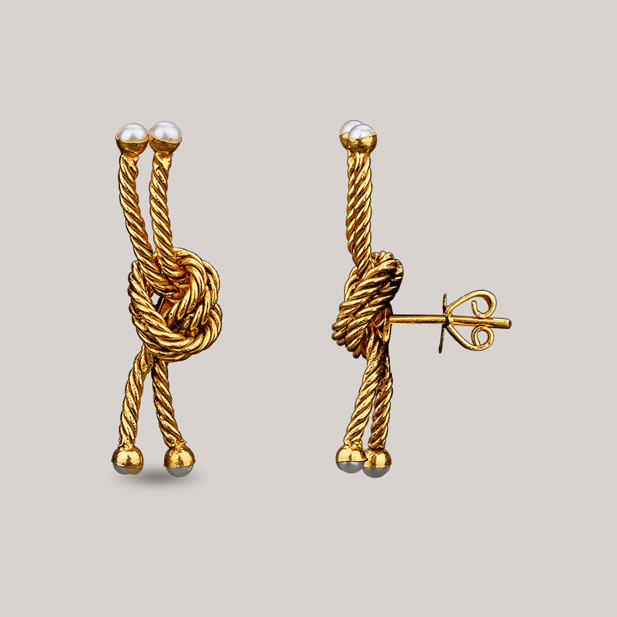 Single Knotted Gold Earrings