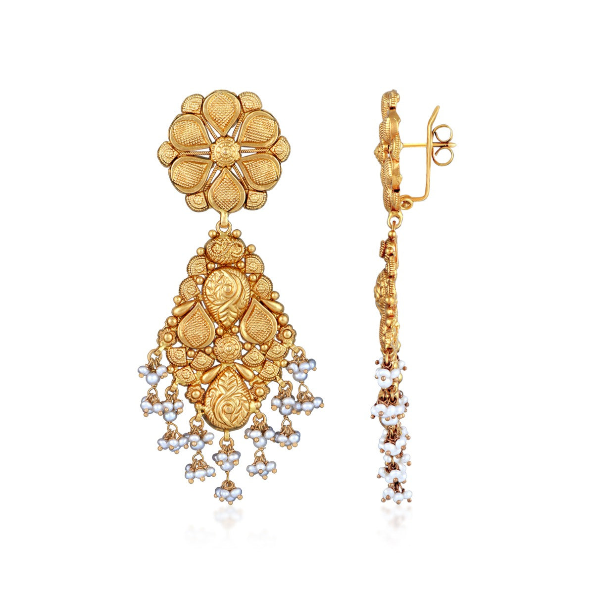 Paddle Flower Gold Earrings