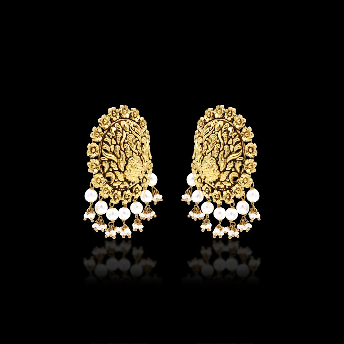 Spiral Dew Gold Earrings
