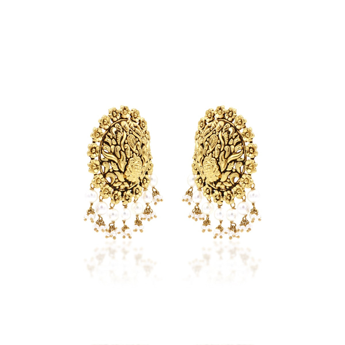 Spiral Dew Gold Earrings