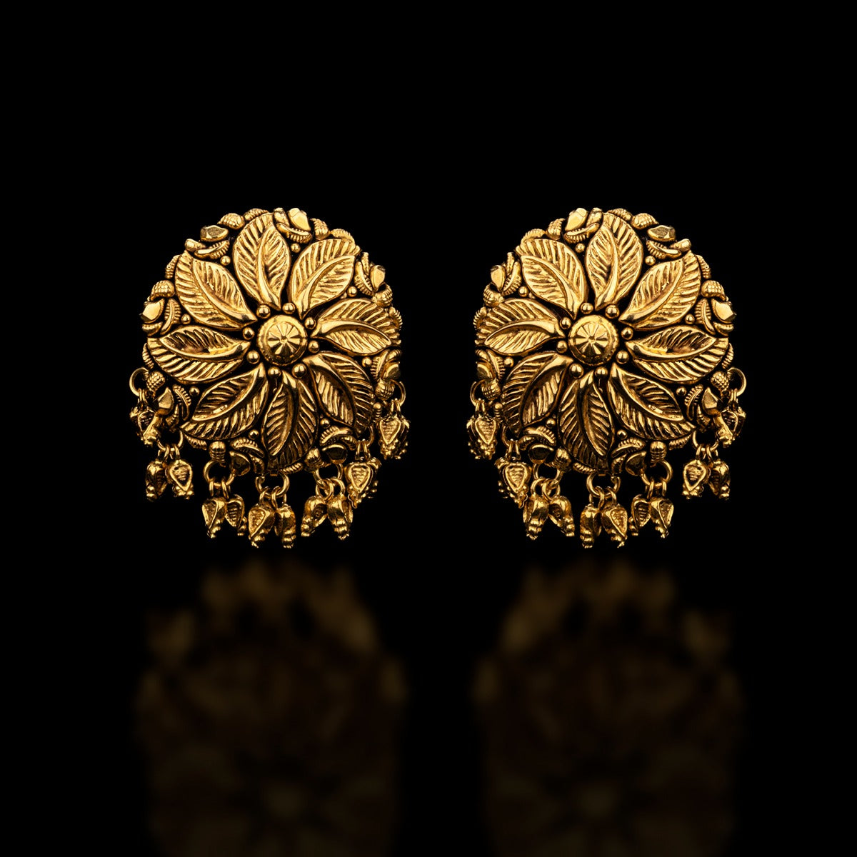 Spring Floral Gold Earrings
