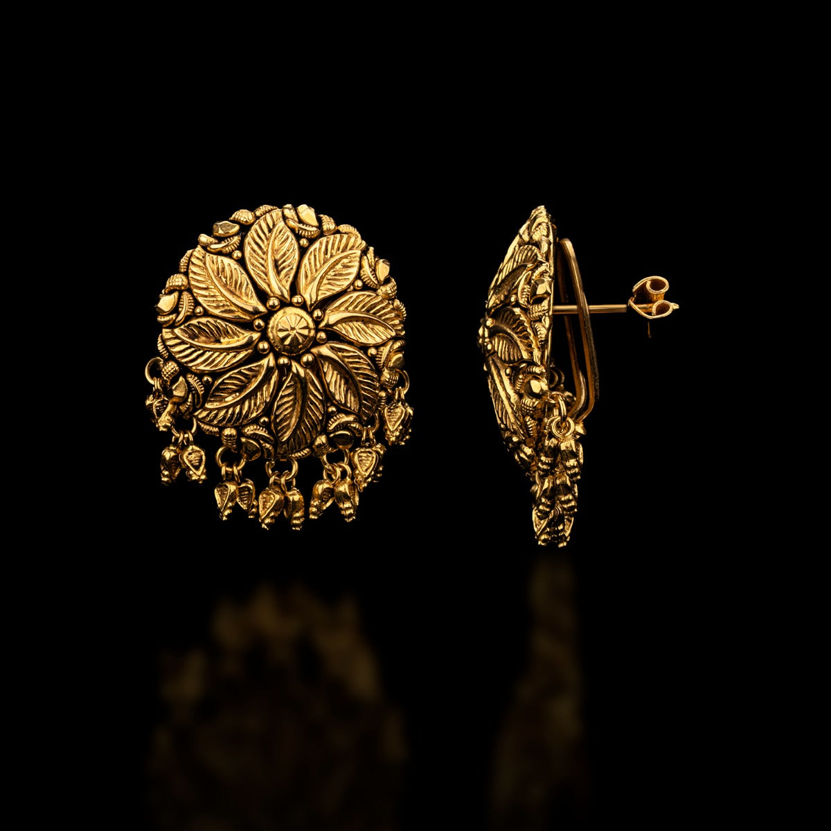 Spring Floral Gold Earrings