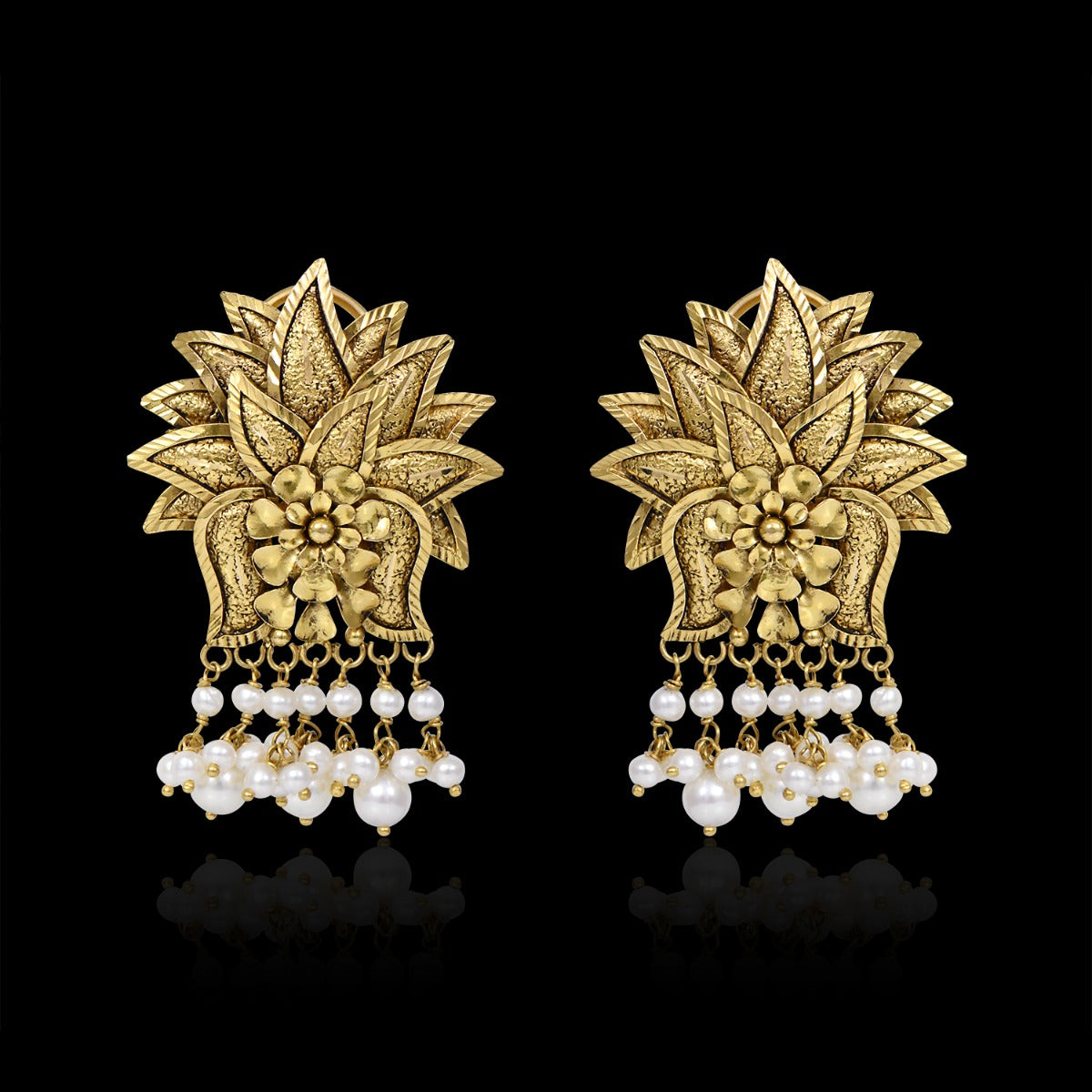 Leaves Cluster Gold Choker Set