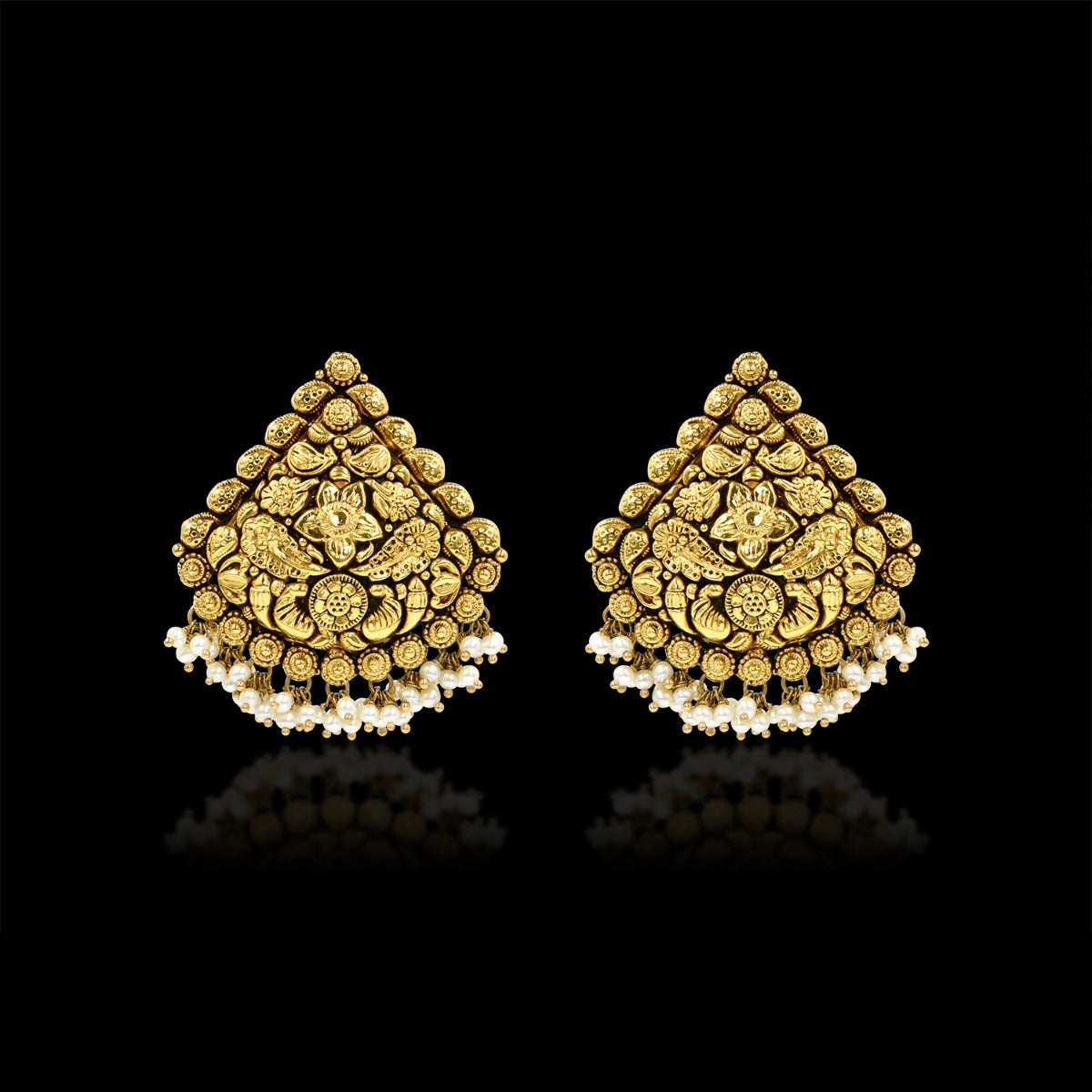 Triangular Gold Earrings