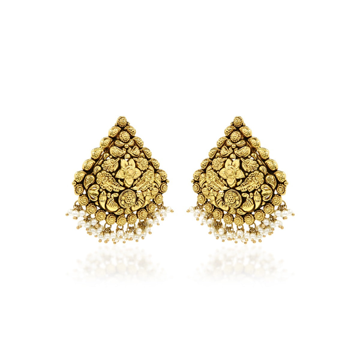 Triangular Gold Earrings