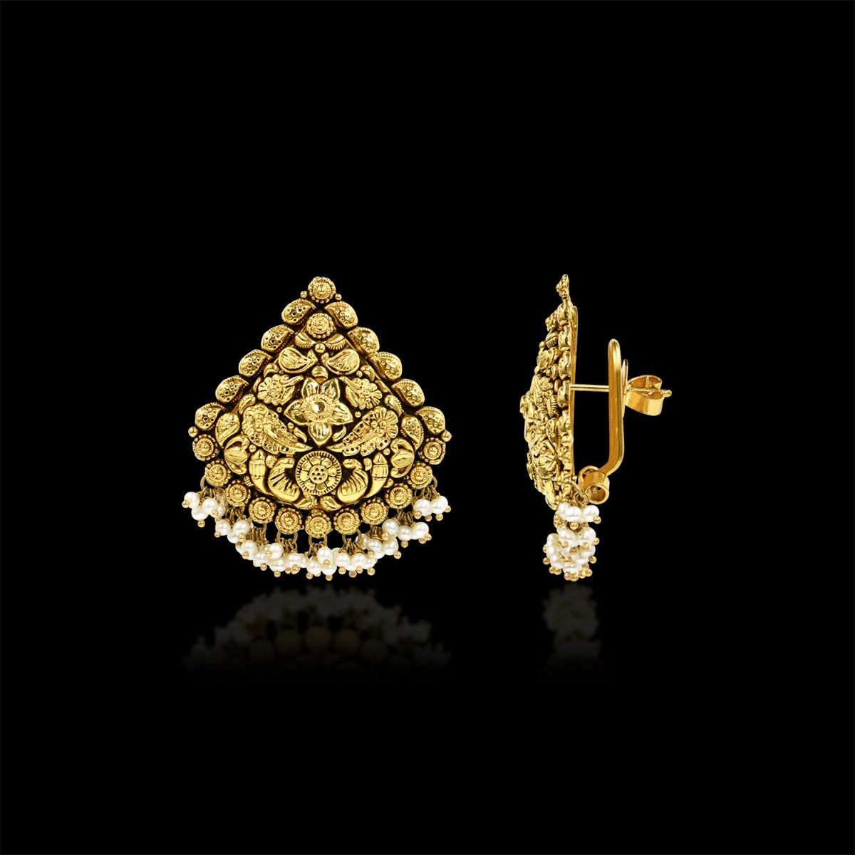 Triangular Gold Earrings